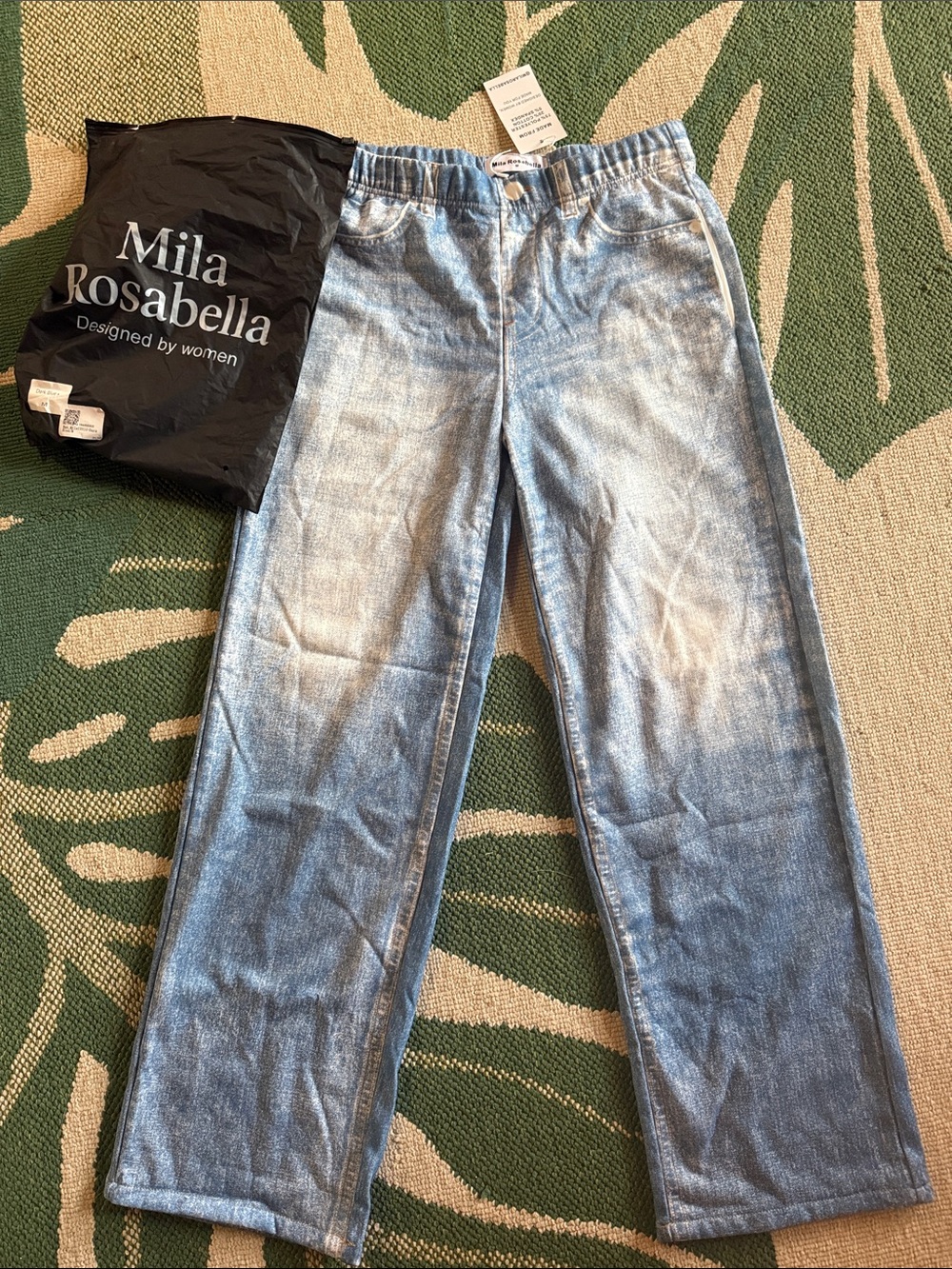 NWT Mila Rosabella jogger faux denim Pants medium